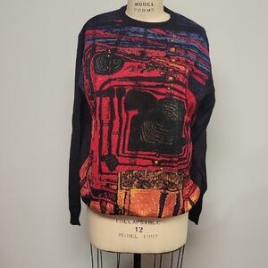 St. Croix Art Sweater, Hundertwasser. Abstract Patterned, Size XL